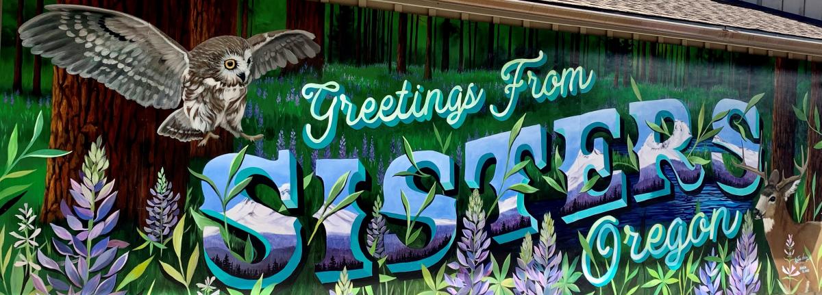 Barclay Park Mural-Greetings from Sisters Oregon