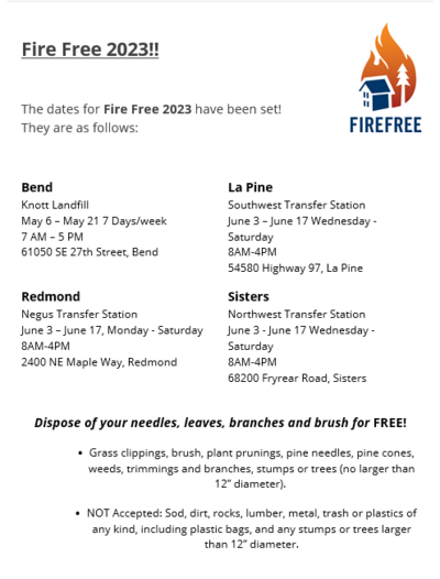 Fire Free 2023 Announcement